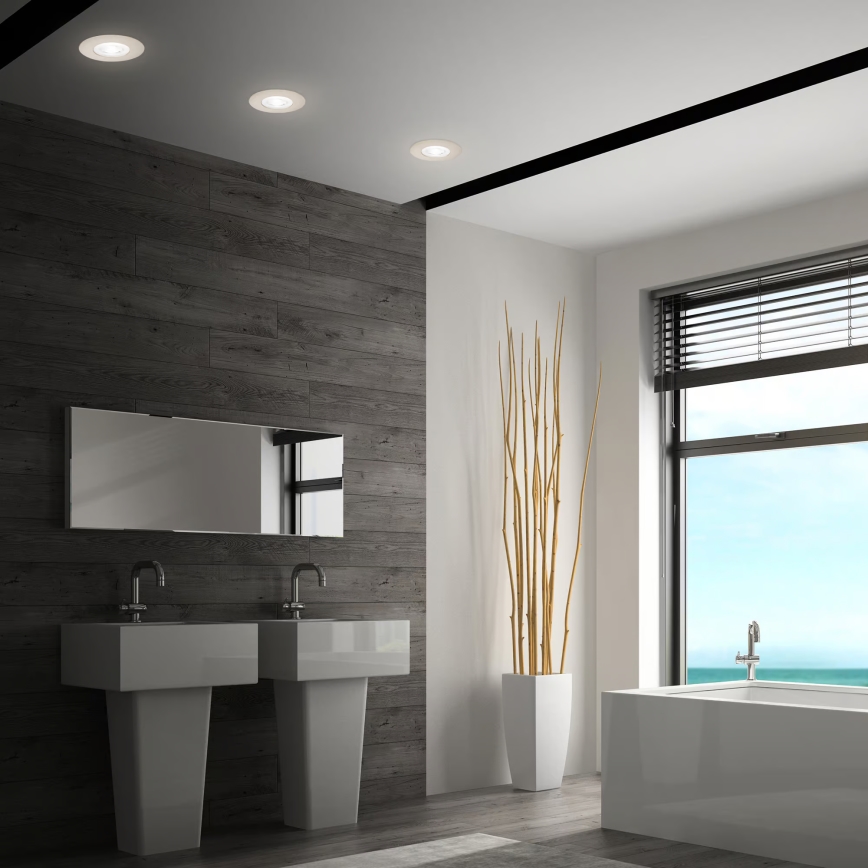 Briloner 7605032 - Setti 3 kpl LED-uppovalaisimia kylpyhuoneeseen, 4,9 W, 230 V, 2700/4000/6500 K, IP44, mattakromi