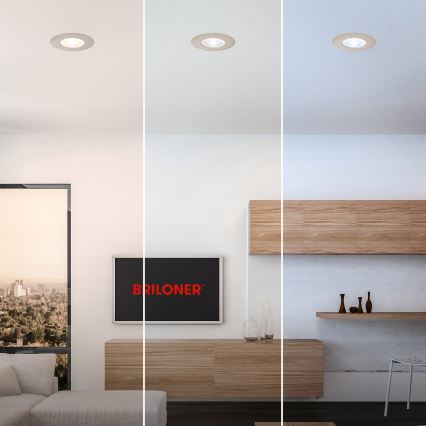 Briloner 7605032 - Setti 3 kpl LED-uppovalaisimia kylpyhuoneeseen, 4,9 W, 230 V, 2700/4000/6500 K, IP44, mattakromi