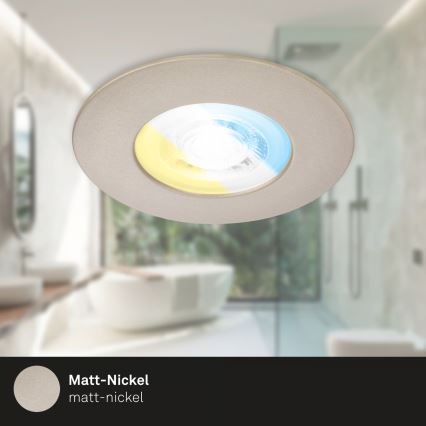 Briloner 7605032 - Setti 3 kpl LED-uppovalaisimia kylpyhuoneeseen, 4,9 W, 230 V, 2700/4000/6500 K, IP44, mattakromi