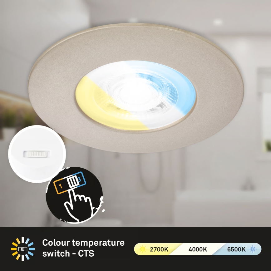 Briloner 7605032 - 3 kpl LED-kylpyhuoneen uppovalaisinsarja 3xLED/4,9W/230V 2700/4000/6500K IP44 mattakromi