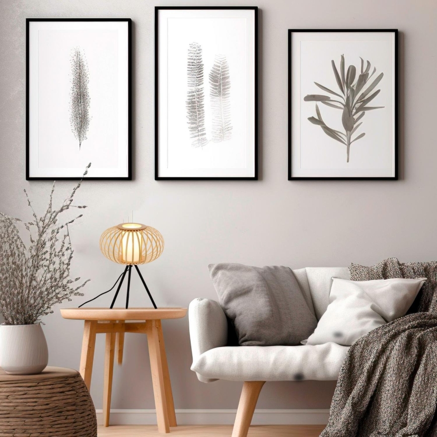 Briloner 7759011 - Pöytävalaisin 1xE27/10W/230V bambu