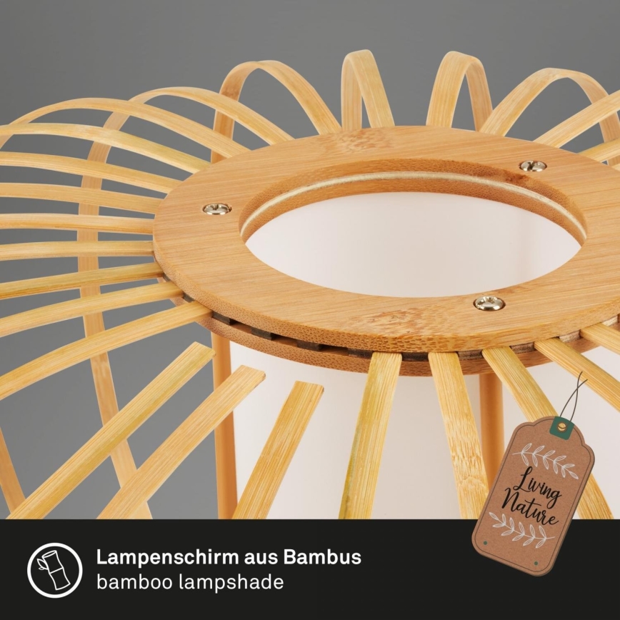 Briloner 7759011 - Pöytävalaisin 1xE27/10W/230V bambu