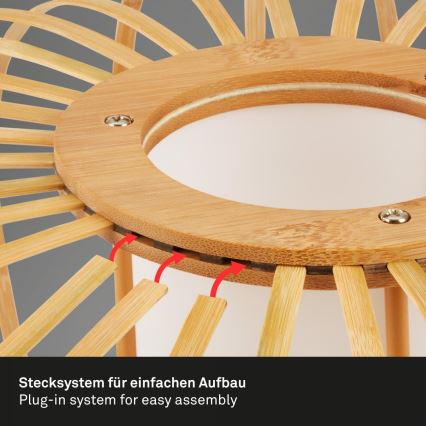 Briloner 7759011 - Pöytävalaisin 1xE27/10W/230V bambu