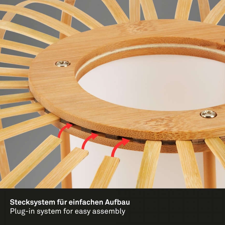 Briloner 7759011 - Pöytävalaisin 1xE27/10W/230V bambu