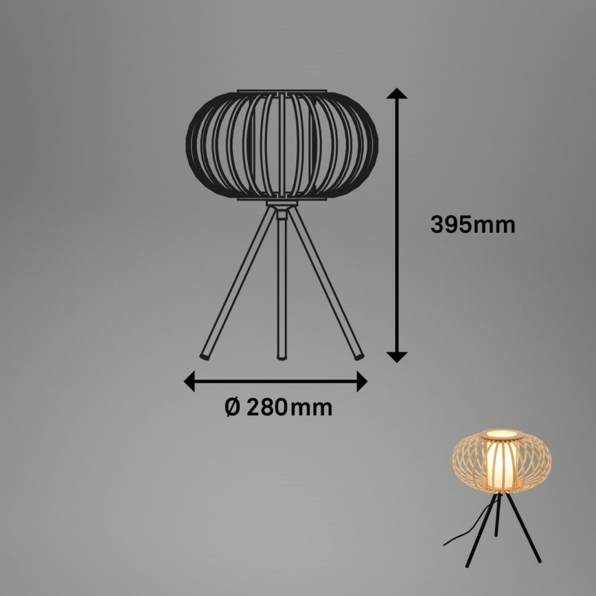 Briloner 7759011 - Pöytävalaisin 1xE27/10W/230V bambu