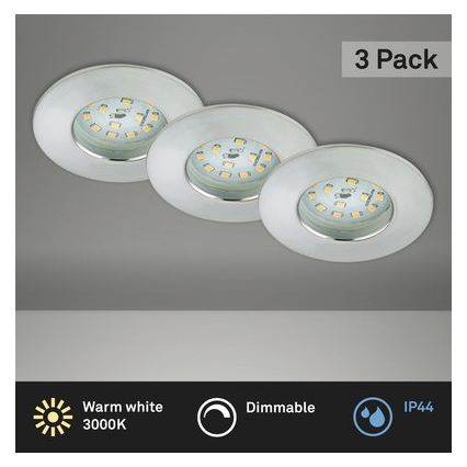 Briloner 8316-039-SETTI 3x LED Himmennettävä upotettu kylpyhuonevalaisin LED/5,5W/230V IP44