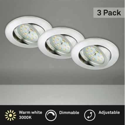 Briloner 8317-039-SETTI 3x LED Himmennettävä upotettu kylpyhuonevalaisin LED/5,5W/230V IP23