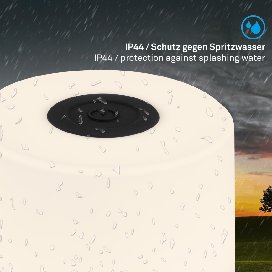 Briloner - Ladattava LED-pöytälamppu, himmennettävä, kosketusohjattu, ulkokäyttöön, LED/2W/5V, 2700K, IP44, 1200 mAh, musta