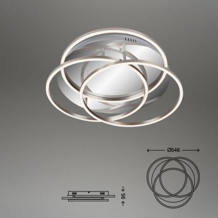 Briloner - Himmennettävä LED-kattovalaisin FRAMES LED/60W/230V kiiltävä kromi