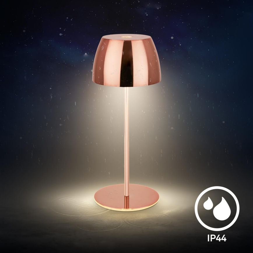 Briloner - LED-himmennettävä ladattava kosketusohjattu MINI-pöytälamppu ulkokäyttöön LED/2,5W/5V IP44 1800 mAh kuparinvärinen