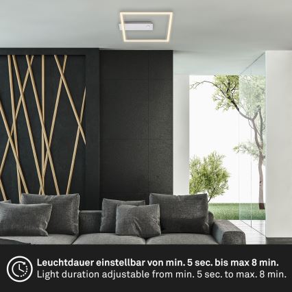Briloner - LED-kattovalaisin liike- ja hämäräanturilla FRAME LED/14W/230V 3000K 30x32 cm mattakromi