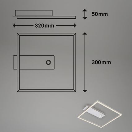 Briloner - LED-kattovalaisin liike- ja hämäräanturilla FRAME LED/14W/230V 3000K 30x32 cm mattakromi