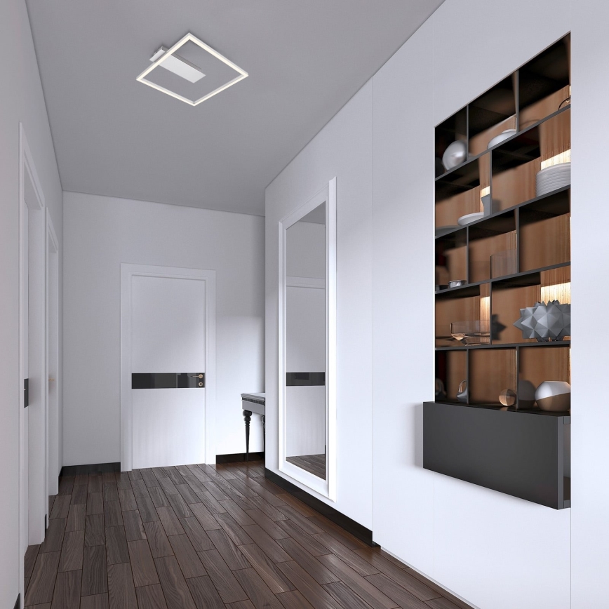 Briloner - LED-kattovalaisin FRAME LED/14W/230V 3000K 30x32 cm mattakromi