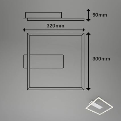 Briloner - LED-kattovalaisin FRAME LED/14W/230V 3000K 30x32 cm mattakromi