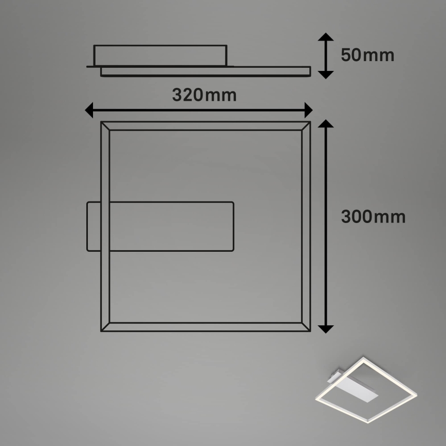 Briloner - LED-kattovalaisin FRAME LED/14W/230V 3000K 30x32 cm mattakromi