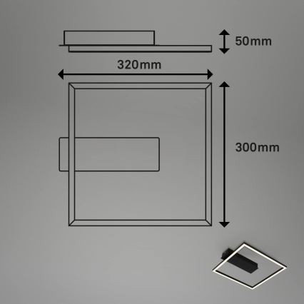 Briloner - LED-kattovalaisin FRAME LED/14W/230V 3000K 30x32 cm musta
