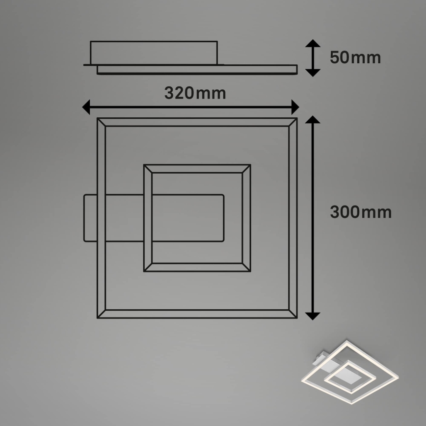 Briloner - LED-kattovalaisin FRAME LED/22W/230V 3000K 30x32 cm mattakromi
