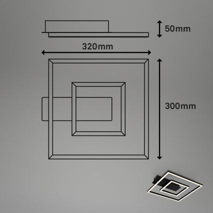 Briloner - LED-kattovalaisin FRAME LED/22W/230V 3000K 30x32 cm musta