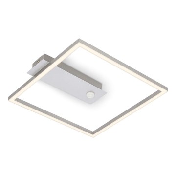 Briloner - LED-kattovalaisin liike- ja hämäräanturilla FRAME LED/14W/230V 3000K 30x32 cm mattakromi