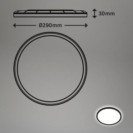 Briloner - MOVE LED-kattovalaisin kylpyhuoneeseen liiketunnistimella LED/18W/230V IP44 halkaisija 29 cm musta