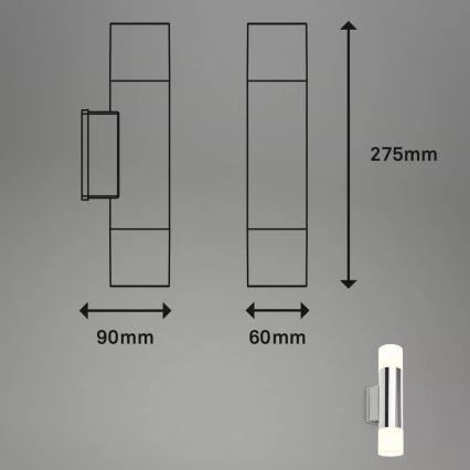 Briloner - LED-kylpyhuoneen seinävalaisin 2xGU10/4,8W/230V IP44 3000K kiiltävä kromi