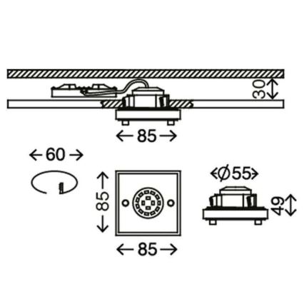 Briloner - LED Kylpyhuoneen upotettava valo ATTACH LED/5W/230V IP44