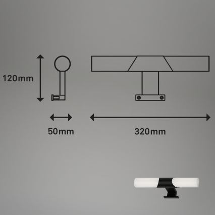 Briloner - LED-kylpyhuonepeilin valaisin LED/7W/230V 4000K IP44 32 cm musta