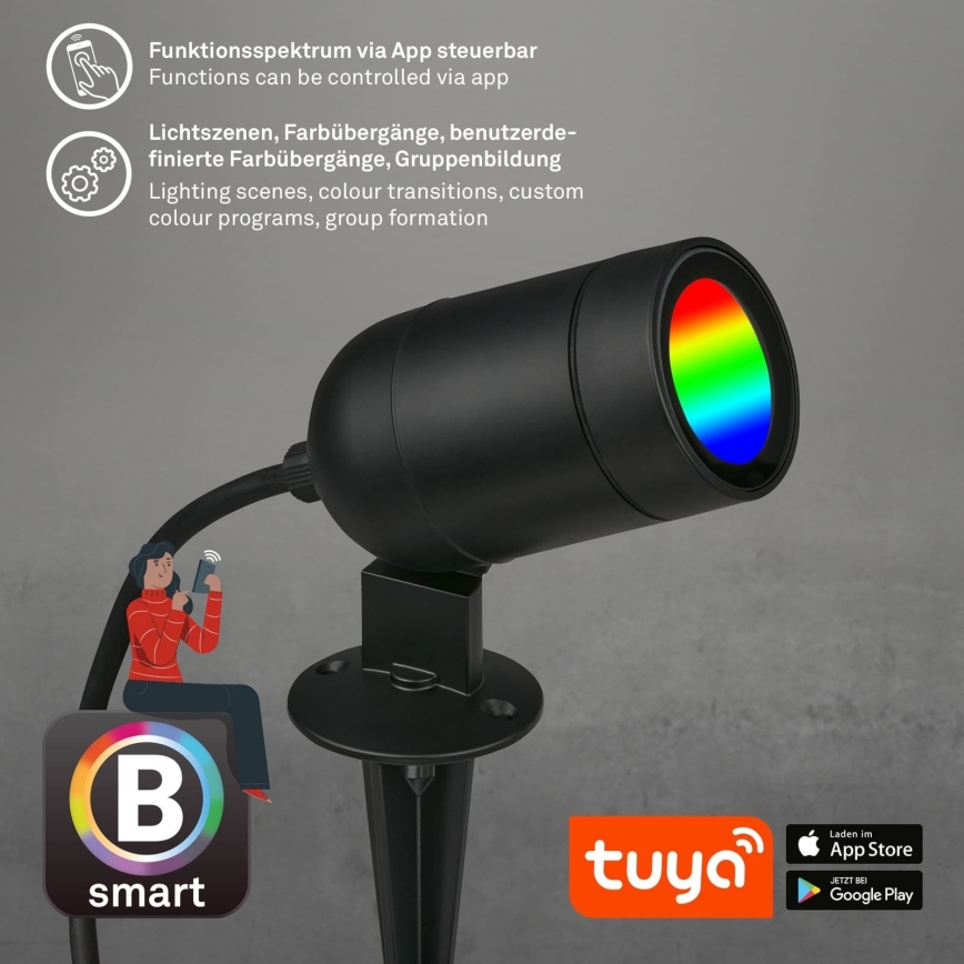 Briloner - LED RGBW Himennettävä ulkovalaisin LED/4,4W/230V 2700/4000/6500K IP44 Wi‑Fi Tuya