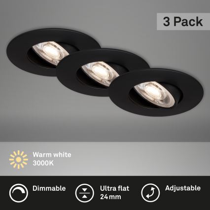 Briloner - SETTI 3x Himmennettävä LED-valaisin kylpyhuoneeseen LED/4,9W/230V IP23