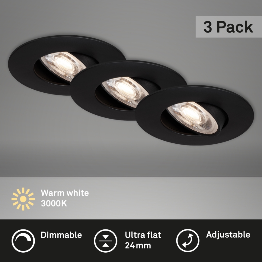 Briloner - SETTI 3x Himmennettävä LED-valaisin kylpyhuoneeseen LED/4,9W/230V IP23