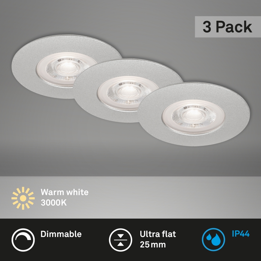 Briloner - SETTI 3x Himmennettävä LED-valaisin kylpyhuoneeseen LED/4,9W/230V IP44