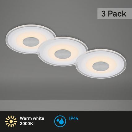 Briloner - SETTI 3x LED Kylpyhuoneen upotettava valo LED/6W/230V IP44 kromi