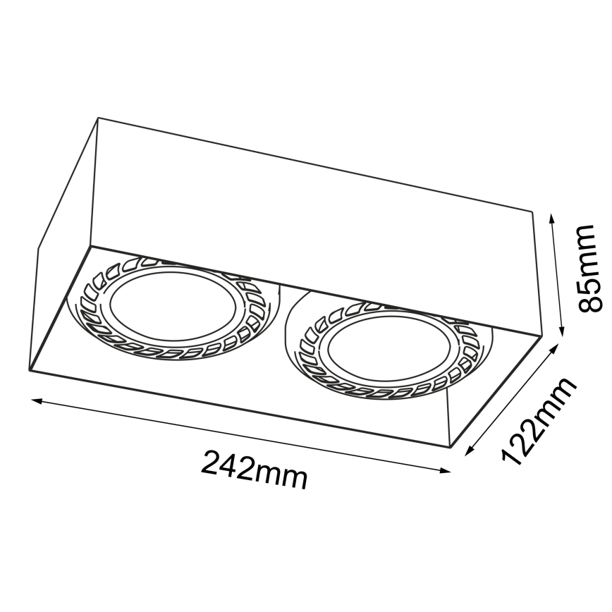 Brosline - Spottivalaisin 2xGU10/18W/230V musta