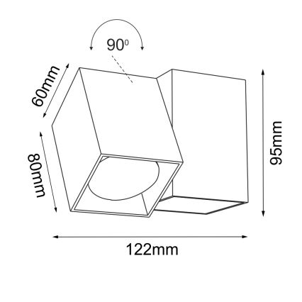 Brosline - Seinälle asennettava kohdevalaisin 1xGU10/10W/230V musta