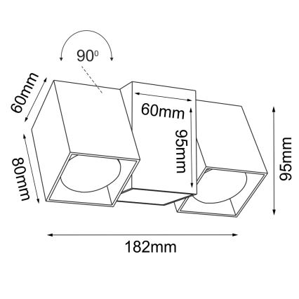 Brosline - Seinään asennettava spottivalaisin 2xGU10/10W/230V valkoinen