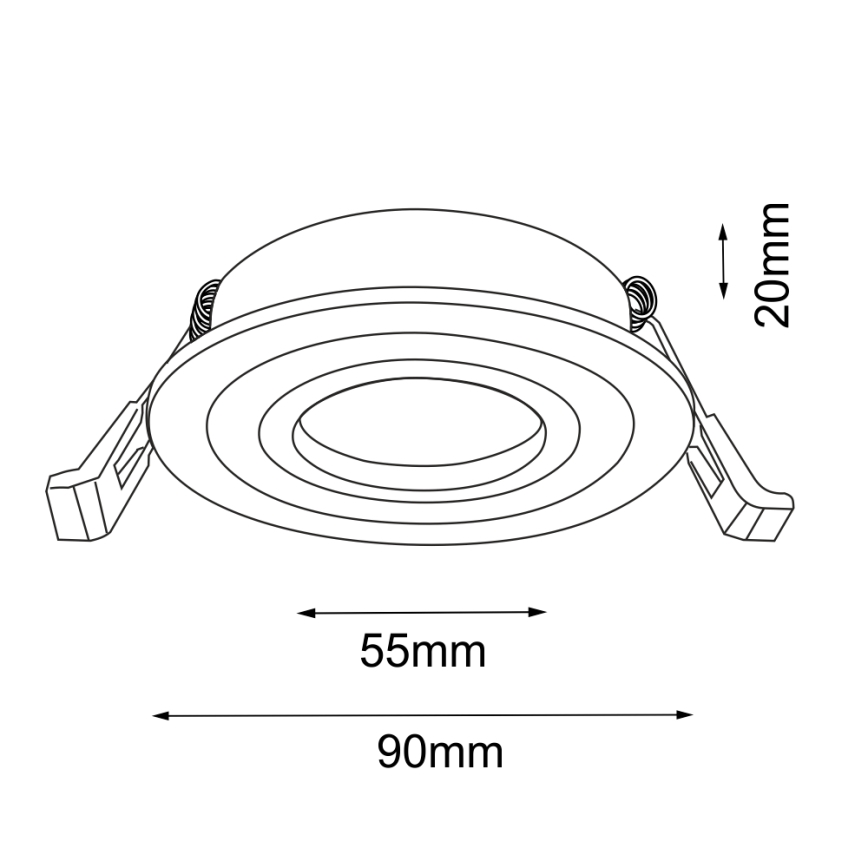 Brosline - Alakattoon upotettava valaisin 1xGU10/10W/230V musta