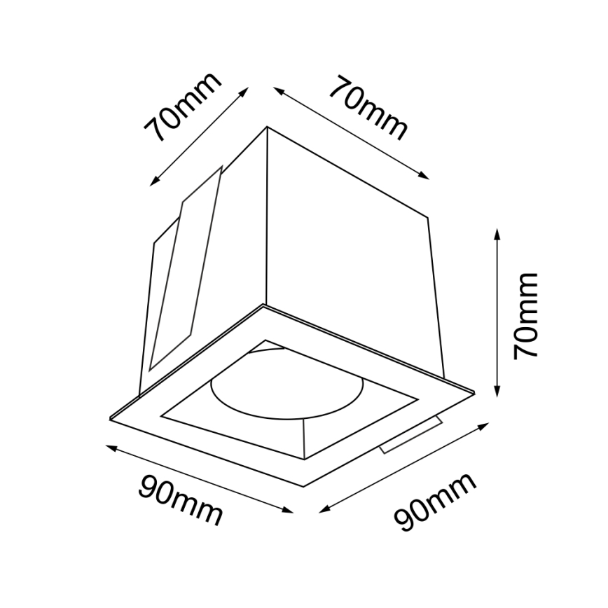 Brosline - upotettava alasvalo 1xGU10/10W/230V musta