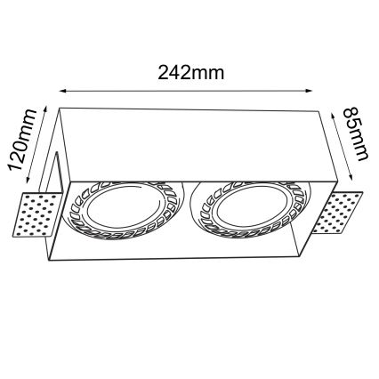 Brosline - Upotettava kattovalaisin 2xGU10/18W/230V musta