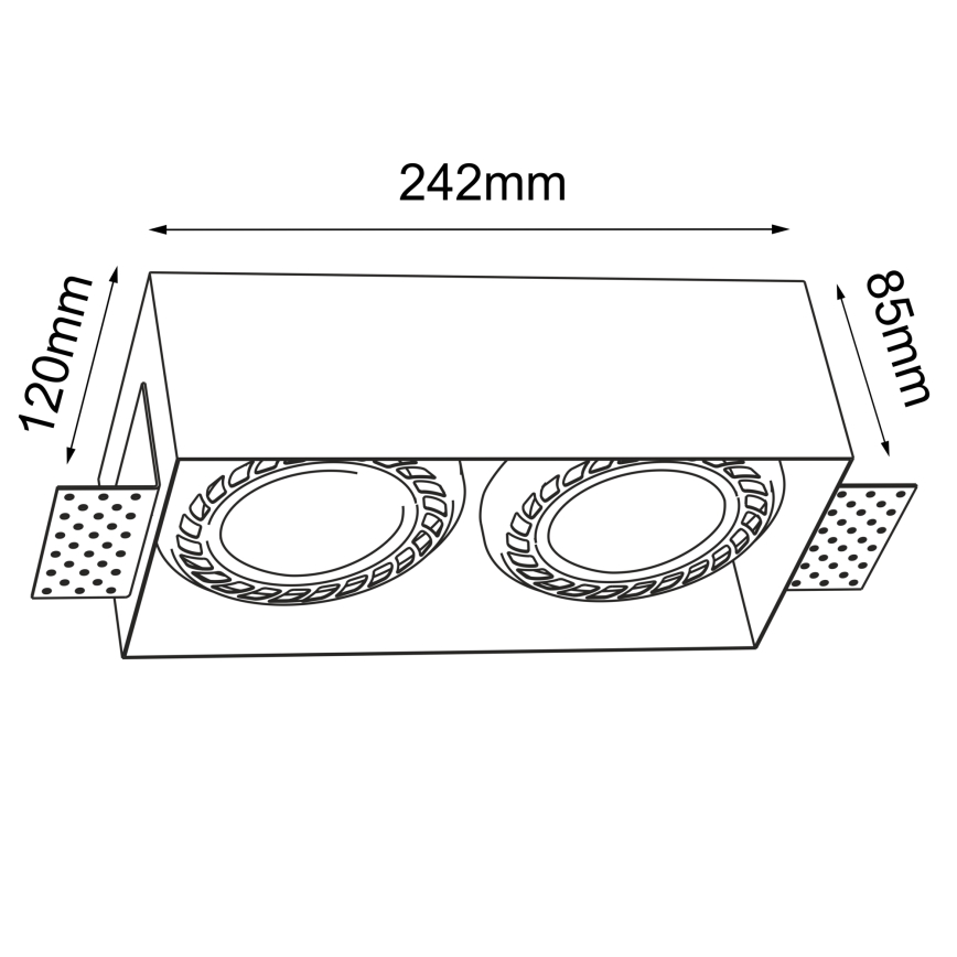Brosline - uppovalaisin 2xGU10/18W/230V valkoinen