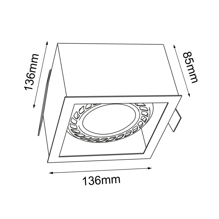 Brosline - Alakattoon upotettava alasvalaisin 1xGU10/18W/230V musta