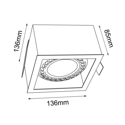 Brosline - Uppoasennettava kattovalaisin 1xGU10/18W/230V valkoinen
