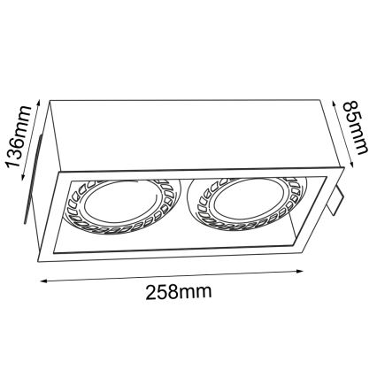 Brosline - Upotettava alasvalaisin 2xGU10/18W/230V musta