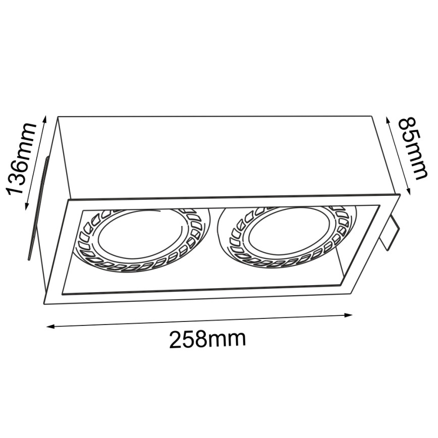 Brosline - Upotettava kattovalaisin 2xGU10/18W/230V, valkoinen