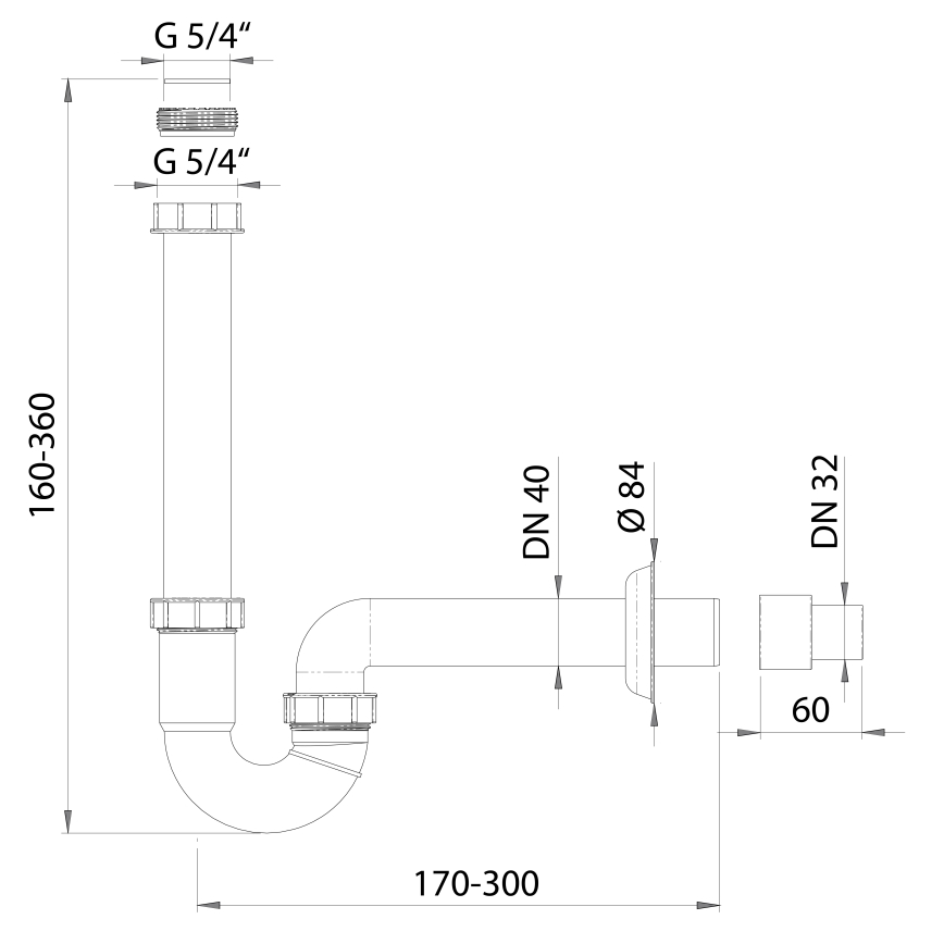 Bruckner - Altaan ansa DN40 valkoinen