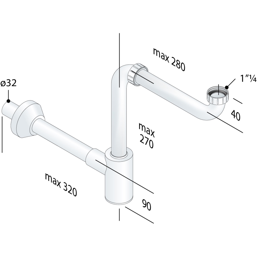 Bruckner - Altaan ansa huonekalu CRONO DN32 valkoinen