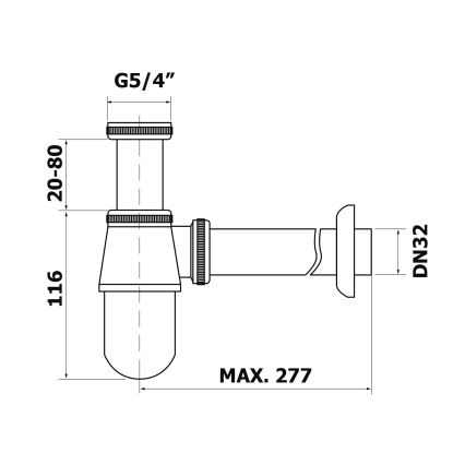 Bruckner - Altaan ansa matala DN32 kiiltävä kromi