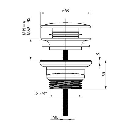 Bruckner - Altaan jäte CLICK-CLACK halkaisija 6,3 cm ruostumaton