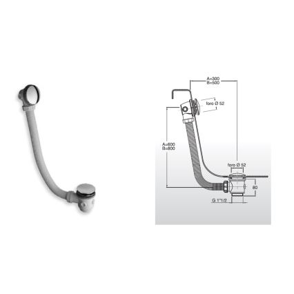 Bruckner - Kylpysetti CLICK-CLACK valkoinen/kiiltävä kromi