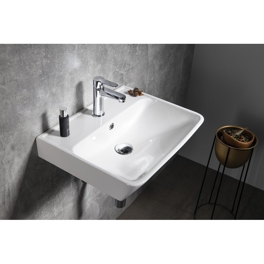 Bruckner - Upotettava pesuallas NEON 50x41,5 cm keramiikka/valkoinen