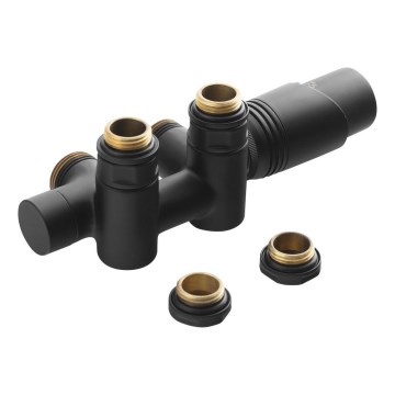 Bruckner - Termostaattinen liitäntäsarja keskusliitäntään WICHER COMBI matta musta